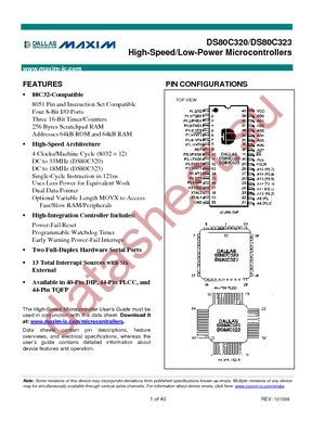 DS80C320-MCG+ datasheet  